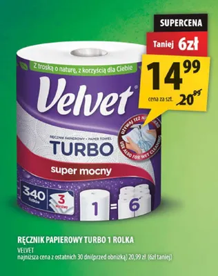 Ręcznik papierowy Velvet Turbo promocja w Arhelan