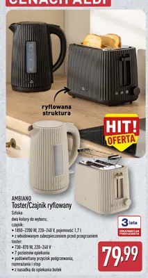 Toster Ambiano ryflowany promocja w Aldi