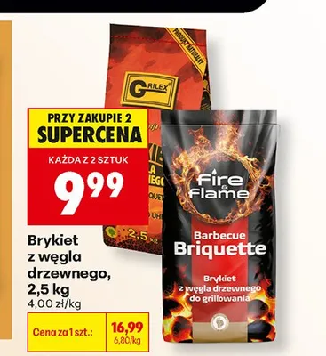 Brykiet z węgla drzewnego Fire Flame promocja w Biedronka