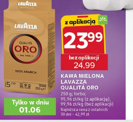 Kawa mielona Lavazza Qualitá Oro promocja w Stokrotka