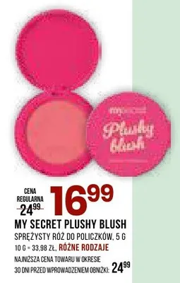 Róż do policzków plushy blush sprężysty, 5g promocja w Drogerie Natura