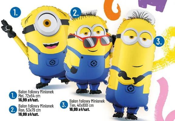 Balon foliowy Minionek Mel 72x64cm promocja w POLOmarket