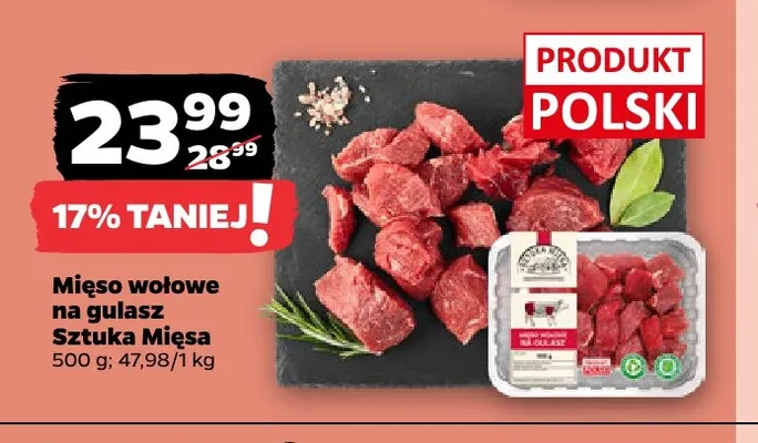 Mięso wołowe na gulasz Sztuka Mięsa promocja w Netto