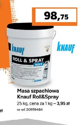 Masa szpachlowa Knauf Roll&Spray promocja w Bricoman