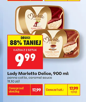 Lody Marletto Delice caramel sauce promocja w Biedronka
