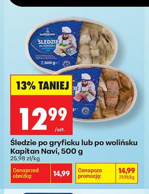 Śledzie po gryficku Kapitan Navi promocja w Biedronka