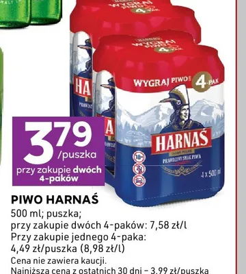 Piwo Harnaś Jasne Pełne 4-pak 500 ml promocja w Stokrotka