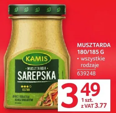 Musztarda Kamis Sarepska 180/185 g promocja w Selgros