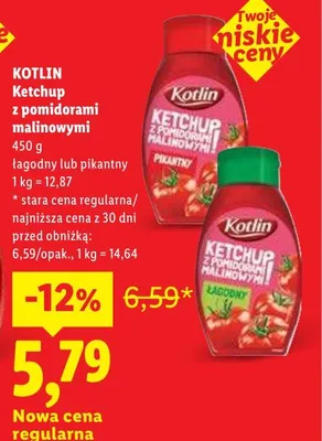 Ketchup z pomidorami malinowymi pikantny Kotlin promocja w Lidl