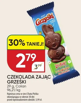 Czekolada zając grzeski promocja w Chata Polska
