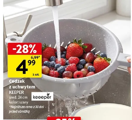 Cedzak z uchwytem Keeeper 24 cm promocja w Intermarche