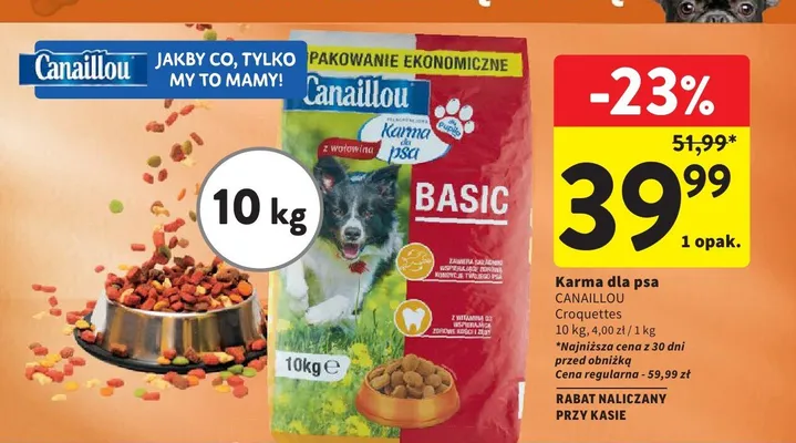 Karma dla psa Canaillou Croquettes promocja w Intermarche