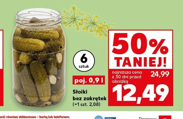 Słoiki bez zakrętek 6-pak 0,9 l promocja w Kaufland