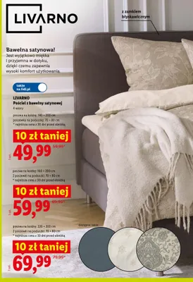 Pościel z bawełny satynowej Livarno 140x200 cm promocja w Lidl