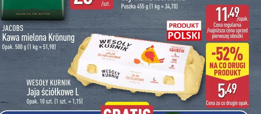 Jajka kurze ściółkowe L Wesoły Kurnik promocja w Aldi