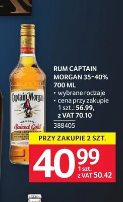 Rum Captain Morgan 35-40% promocja w Selgros