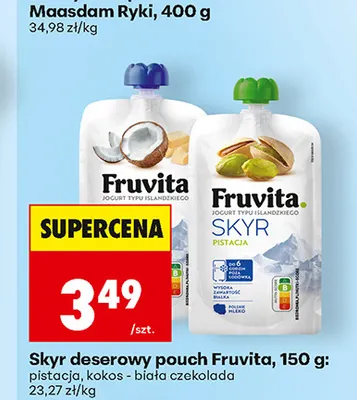 Skyr deserowy pouch Fruvita pistacja promocja w Biedronka
