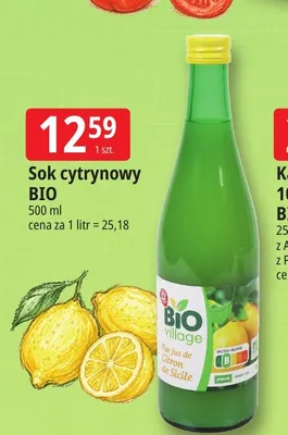Sok cytrynowy Bio Village promocja w Leclerc