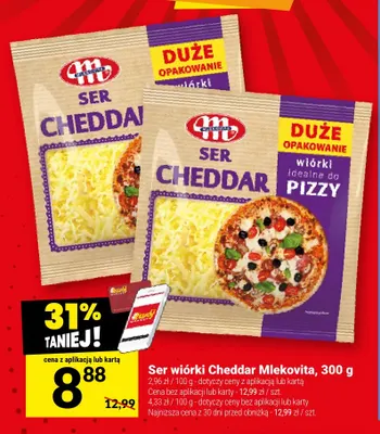 Ser cheddar wiórki Mlekovita promocja w Twój Market