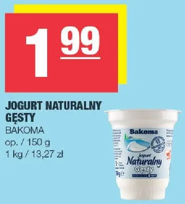 Jogurt naturalny gęsty Bakoma promocja w SPAR