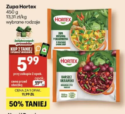 Zupa Hortex promocja w Delikatesy Centrum