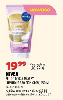Żel do mycia twarzy Nivea Luminous 630 Skin Glow promocja w Drogerie Natura