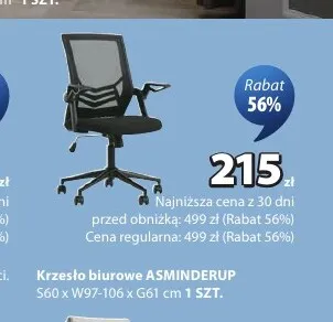 Krzesło biurowe Asminderup promocja w Jysk