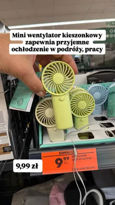Wentylator mini bateryjny Hoffen promocja w Biedronka