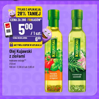 Olej rzepakowy Kujawski z ziołami bazylia pomidor oregano promocja w POLOmarket
