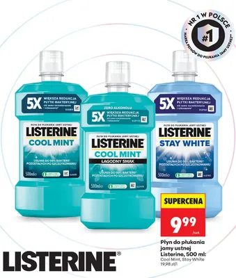 Płyn do płukania jamy ustnej Listerine Cool Mint promocja w Biedronka