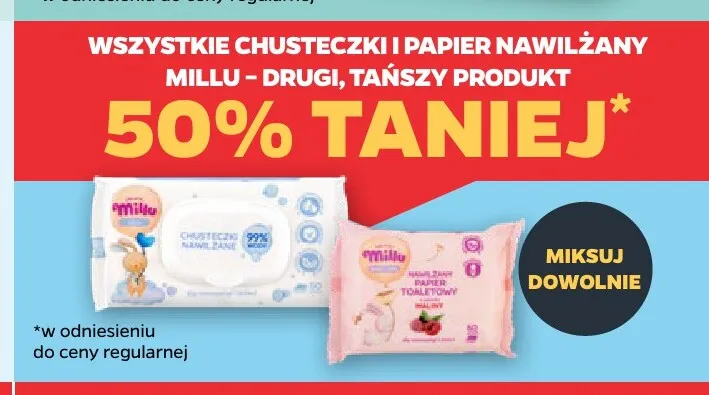 Nawilżany papier toaletowy Millu promocja w Netto