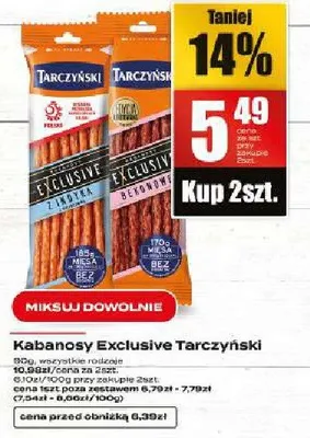 Kabanosy Exclusive Tarczyński promocja w Supeco