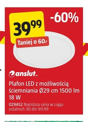 Plafon LED Anslut promocja w Jula