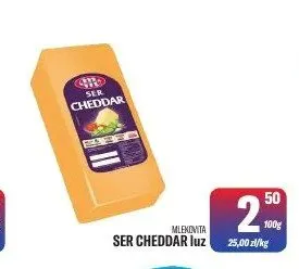 Ser Cheddar luz Mlekovita promocja w Tomi Markt