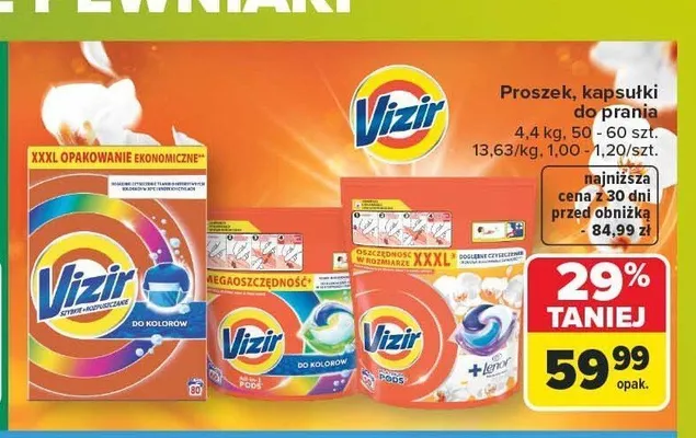 Kapsułki do prania Vizir promocja w Carrefour Market