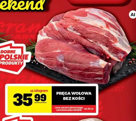 Pręga wołowa bez kości promocja w Gram Market