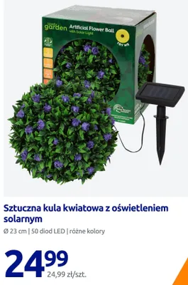 Sztuczna kula kwiatowa z oświetleniem solarnym Lovely Garden promocja w Action