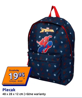 Plecak Spider-Man 48x28x12 cm promocja w Action