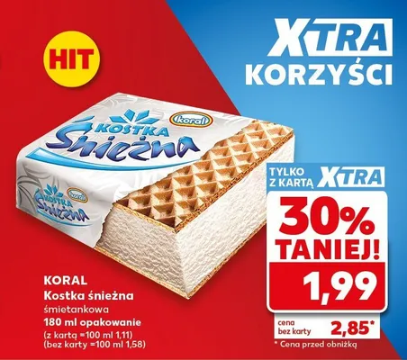 Kostka śnieżna śmietankowa Koral promocja w Kaufland