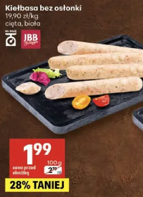 Kiełbasa bez osłonki promocja w Delikatesy Centrum