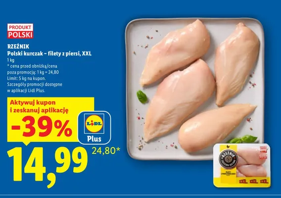 Polski kurczak filety z piersi XXL Rzeźnik promocja w Lidl