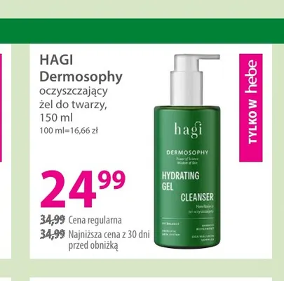Oczyszczający żel do twarzy Dermosophy Hagi promocja w Hebe