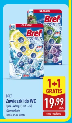 Zawieszki do WC Bref Power Aktiv Ocean 4-pak promocja w Aldi