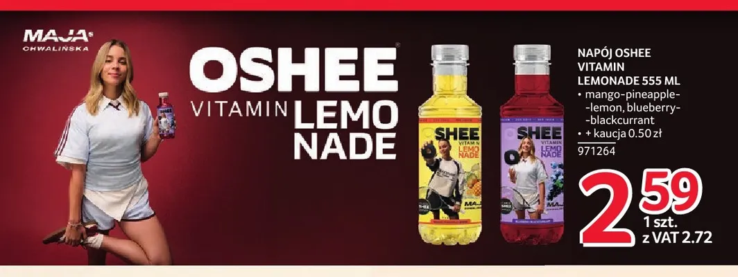 Napój Oshee Vitamin Lemonade blueberry-blackcurrant promocja w Selgros