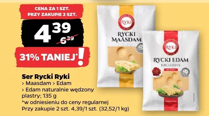 Ser Rycki maasdam plastry promocja w Netto