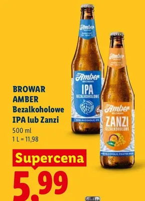 Piwo bezalkoholowe Browar Amber Zanzi promocja w Lidl