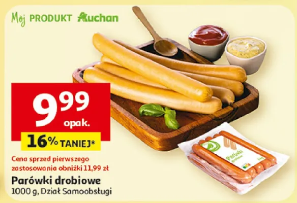 Parówki drobiowe promocja w Auchan