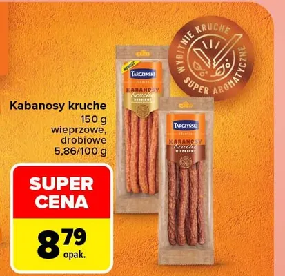 Kabanosy kruche wieprzowe Tarczyński promocja w Carrefour Market