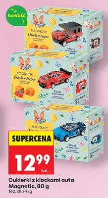 Cukierki z klockami auta promocja w Biedronka