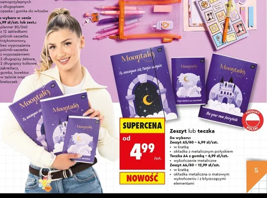 Teczka A4 z gumką Moontale Kayet promocja w Biedronka